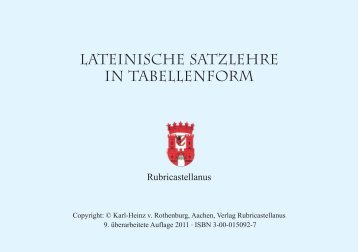 Lateinische Satzlehre in tabellenForm - Rubricastellanus