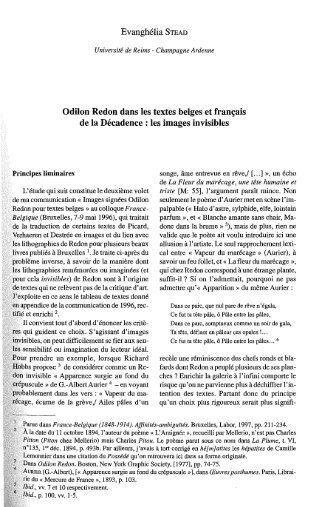 Odilon Redon dans les textes belges et français - Pictoriana, portail ...