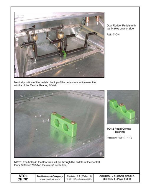 STOL CH 701: Rudder Pedals / Controls - Zenith Aircraft Company
