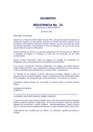 OILWATCH RESISTENCIA No. 23