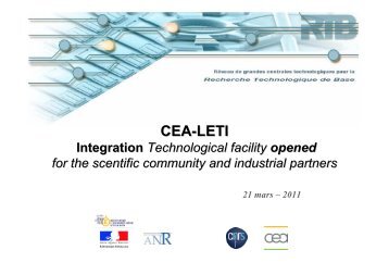 Accueil de projets par la centrale du CEA - RTB - CNRS