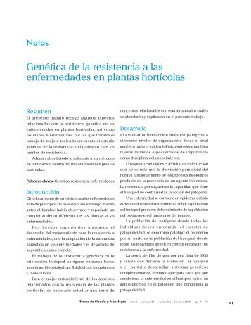 Genética de la resistencia a las enfermedades en plantas hortícolas