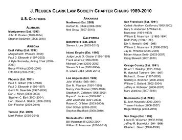 J. REUBEN CLARK LAW SOCIETY CHAPTER CHAIRS ... - JRCLS.org