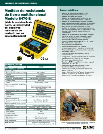 Medidor de resistencia de tierra multifuncional Modelo 6470-B