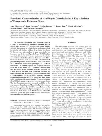 Functional Characterization of - Plant and Cell Physiology