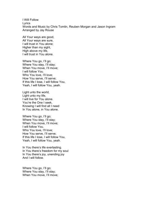 For Your Love Lyrics - Follow Lyrics