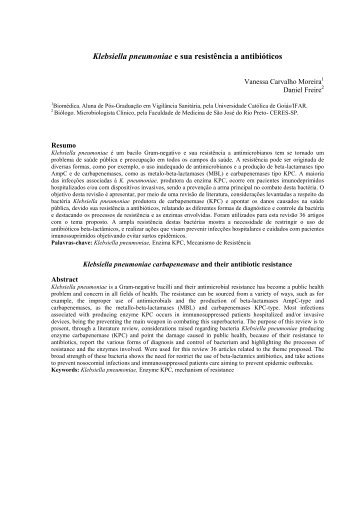 Klebsiella pneumoniae e sua resistência a antibióticos