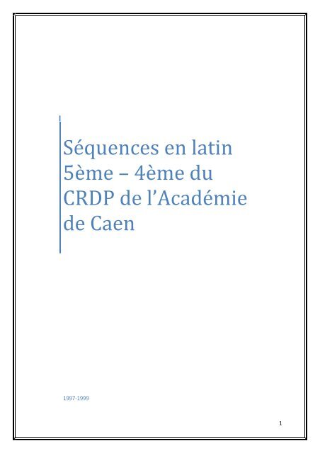 Séquences en latin 5ème - Accueil