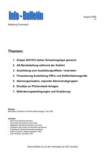 Themen: - SGV Solothurnische Gebäudeversicherung