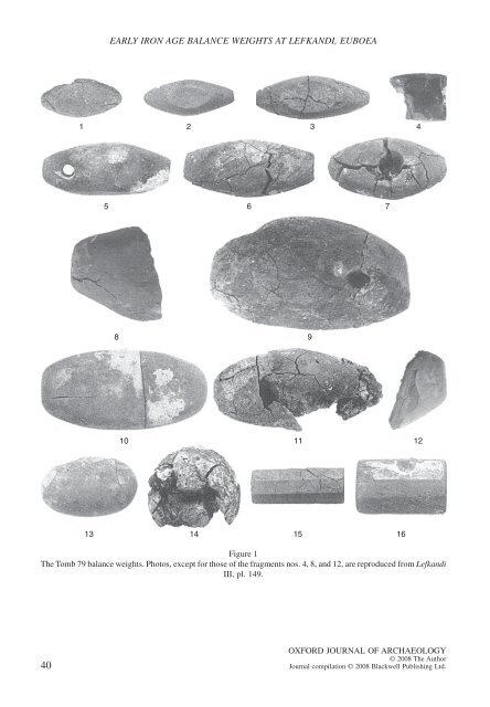 Early Iron Age balance weights at Lefkandi, Euboea