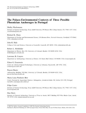The Palaeo-Environmental Contexts of Three Possible Phoenician ...