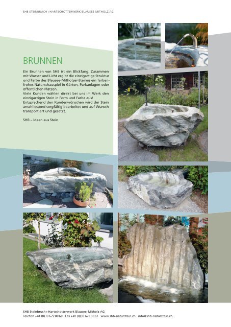 BRUNNEN - SHB Steinbruch + Hartschotterwerk Blausee – Mitholz AG