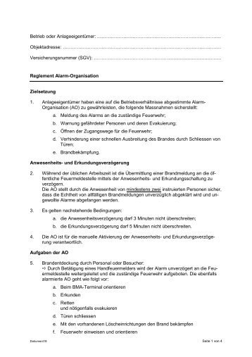 Reglement Alarmorganisation (AO) - SGV Solothurnische ...