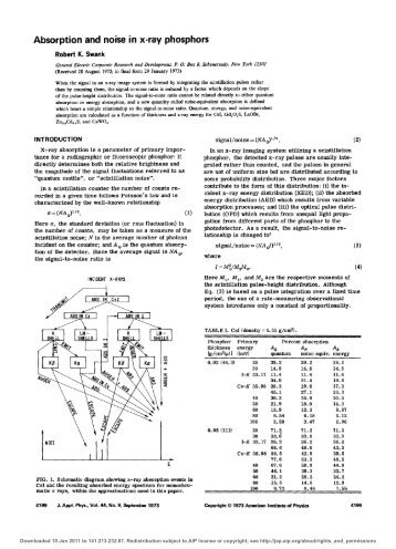 Absorption and noise in x-ray phosphors