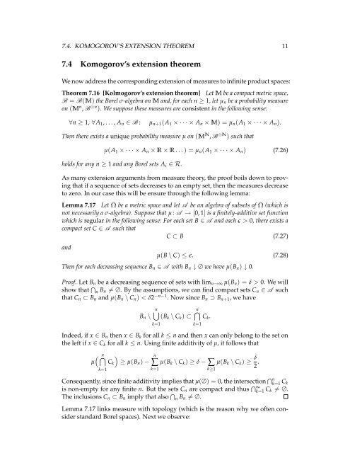Chapter 7 Infinite product spaces