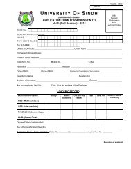 Download Application Form - University of Sindh