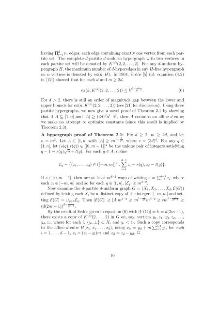 Extremal problems for affine cubes of integers - University of Manitoba