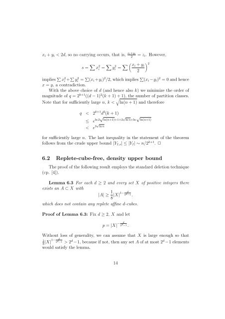 Extremal problems for affine cubes of integers - University of Manitoba