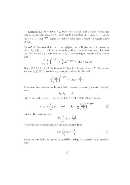 Extremal problems for affine cubes of integers - University of Manitoba