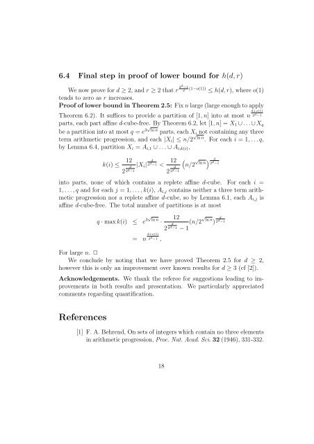 Extremal problems for affine cubes of integers - University of Manitoba
