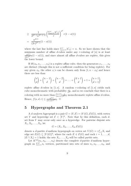 Extremal problems for affine cubes of integers - University of Manitoba