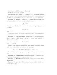 3.1. Banach and Hilbert spaces (Continued) See Text by Keener ...
