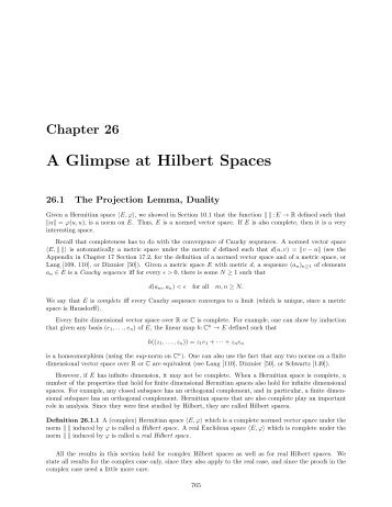 A Glimpse at Hilbert Spaces