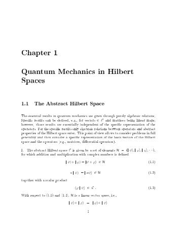 Chapter 1 Quantum Mechanics in Hilbert Spaces