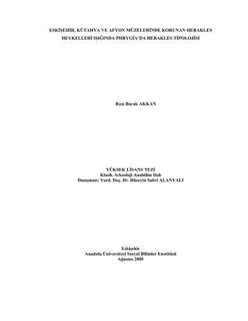 Tez Metni (PDF) - Anadolu Üniversitesi Kütüphanesi