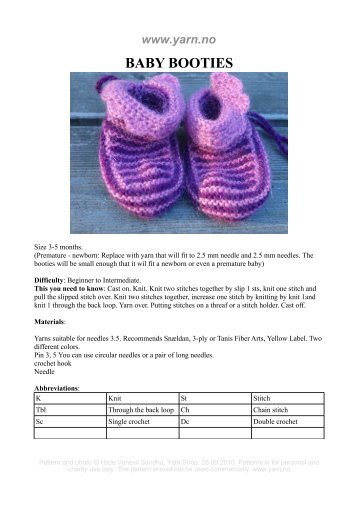 BABY BOOTIES - Yarnia