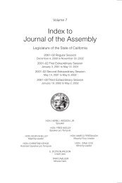 to Journal of the Assembly - California State Assembly Chief Clerk ...