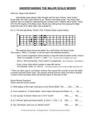 UNDERSTANDING THE MAJOR SCALE MODES - Andrew Wasson