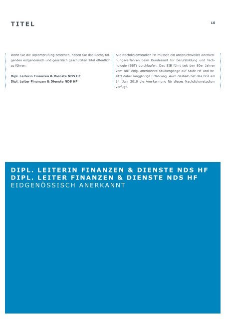 DIPL. LEITER/IN FINANZEN & DIENSTE NDS HF - SIB ...