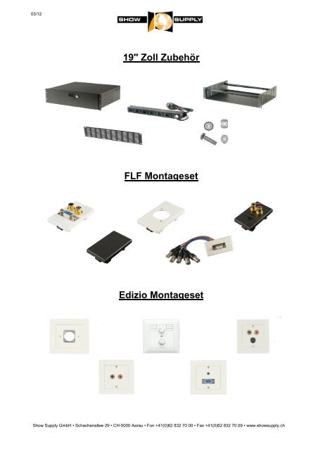 19" Zoll Zubehör FLF Montageset Edizio Montageset - Show Supply