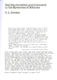 Gordon: Reality, evocation and boundary in the Mysteries of Mithras