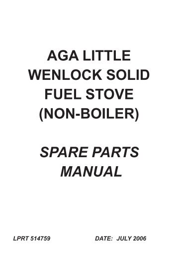 Aga Little Wenlock sf parts LPRT 514759 (rev - Rayburn
