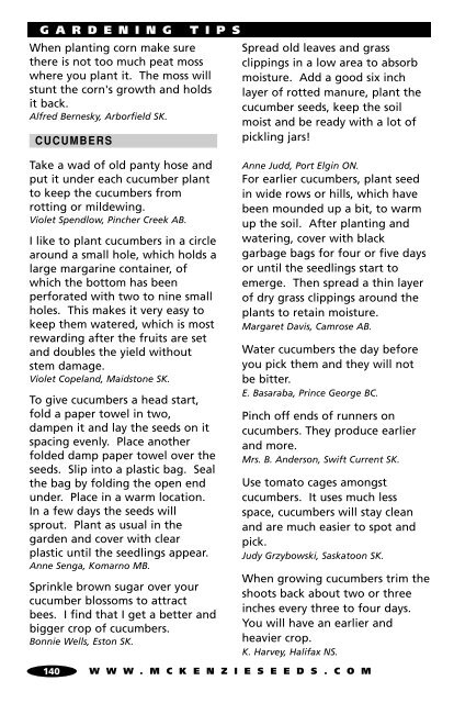 Seed Guide 2007 pgs 01/41 - McKenzie Seeds