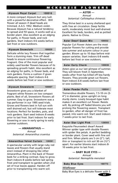 Seed Guide 2007 pgs 01/41 - McKenzie Seeds