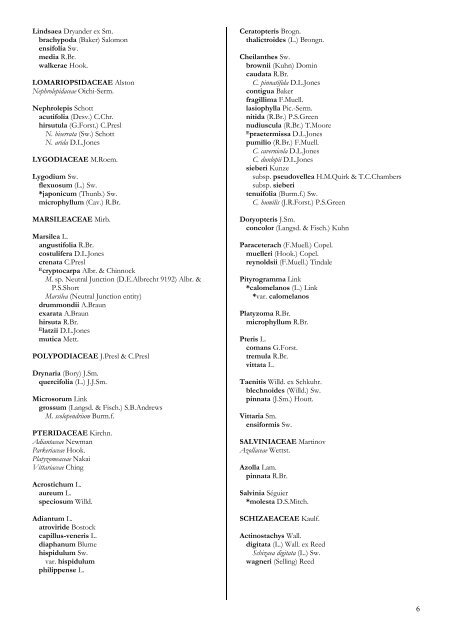 Checklist of the Vascular Plants of the NorthernTerritory