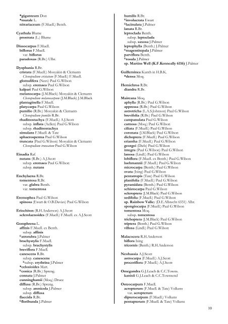 Checklist of the Vascular Plants of the NorthernTerritory