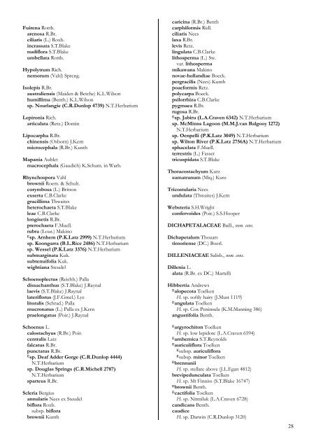 Checklist of the Vascular Plants of the NorthernTerritory