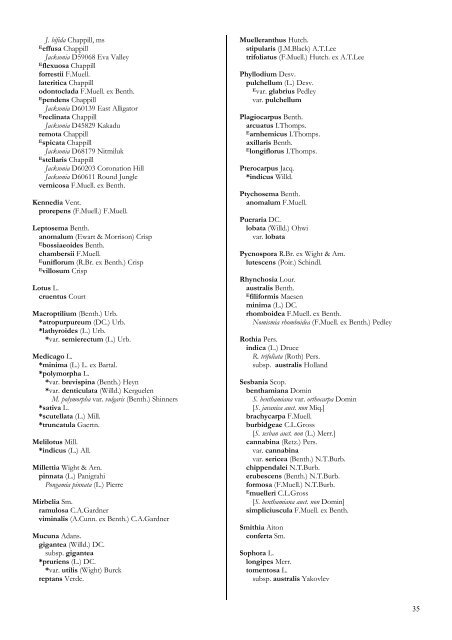 Checklist of the Vascular Plants of the NorthernTerritory