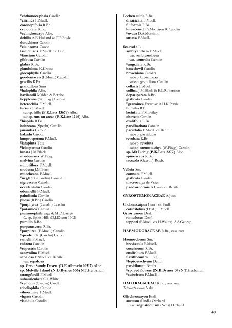 Checklist of the Vascular Plants of the NorthernTerritory