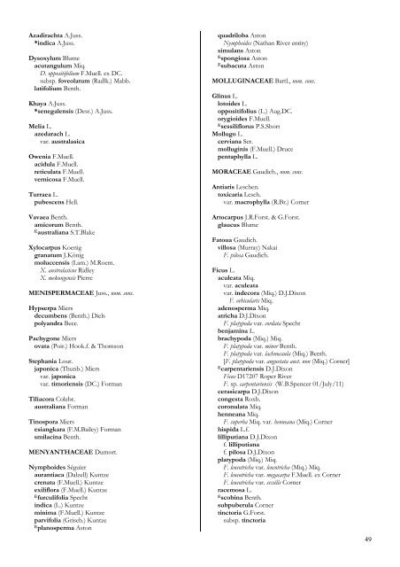 Checklist of the Vascular Plants of the NorthernTerritory