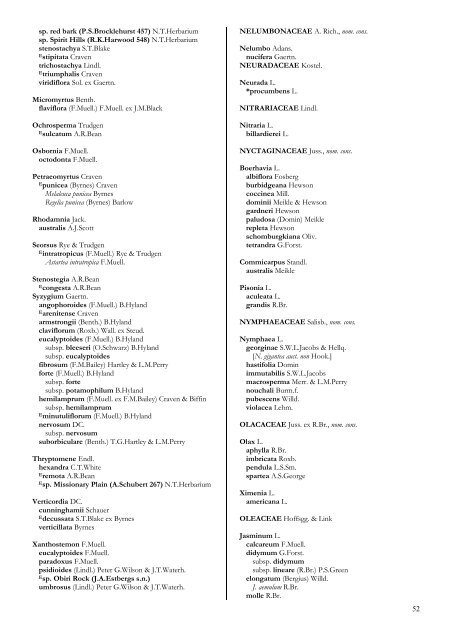 Checklist of the Vascular Plants of the NorthernTerritory