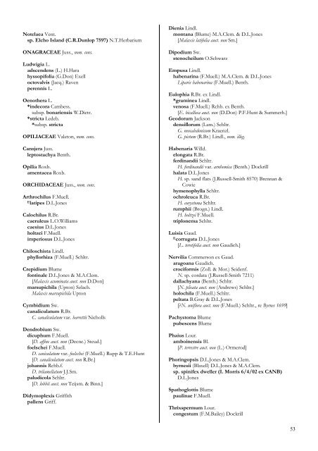 Checklist of the Vascular Plants of the NorthernTerritory