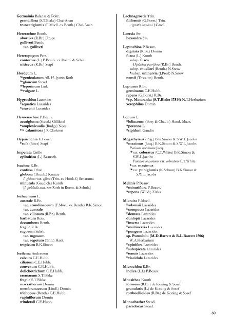 Checklist of the Vascular Plants of the NorthernTerritory