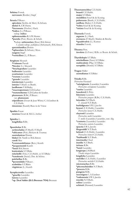 Checklist of the Vascular Plants of the NorthernTerritory