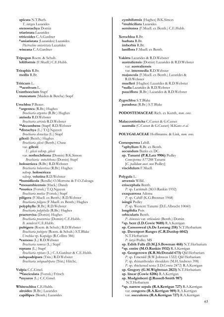 Checklist of the Vascular Plants of the NorthernTerritory