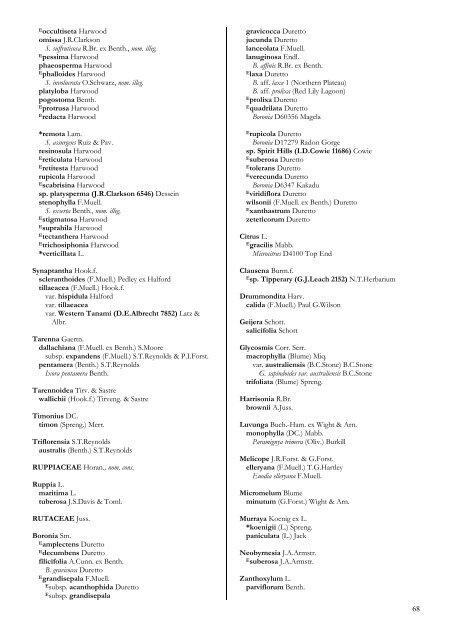 Checklist of the Vascular Plants of the NorthernTerritory